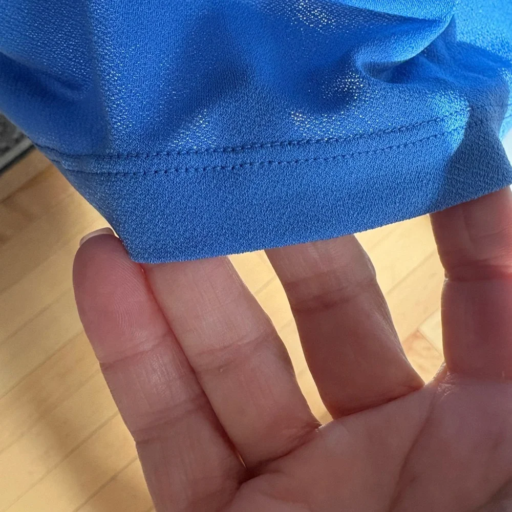 CeCe Blue Flutter Sleeve Ruffled Top - Picture 5 of 9